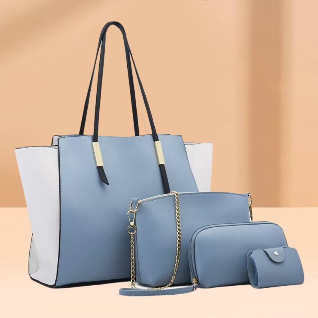 2026 new mother-child bag 3-piece set bone pattern print shoulder bag crossbody large capacity handbag