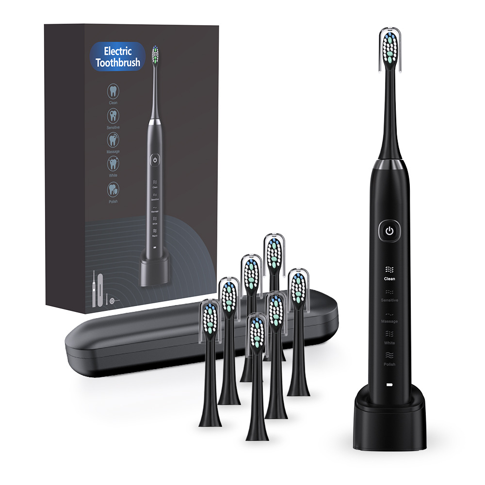 8-head electric toothbrush for adults, rechargeable soft bristle electric toothbrush with magnetic levitation