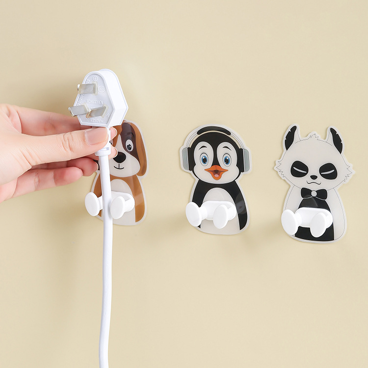 Power plug hook no-drill, wire hanger, kitchen and bathroom wall-mounted cable organizer, seamless adhesive fixing rack