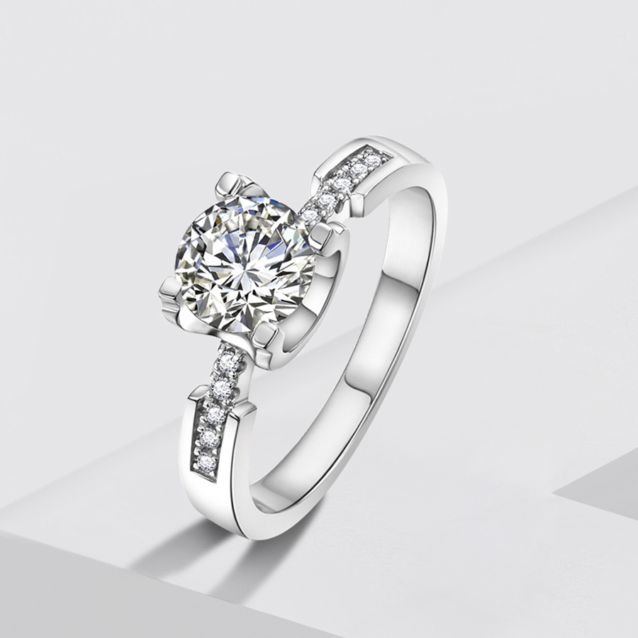 JZ468 Lady small waist bull head 1 carat simulated diamond wedding ring photo wedding prop hand jewelry ring