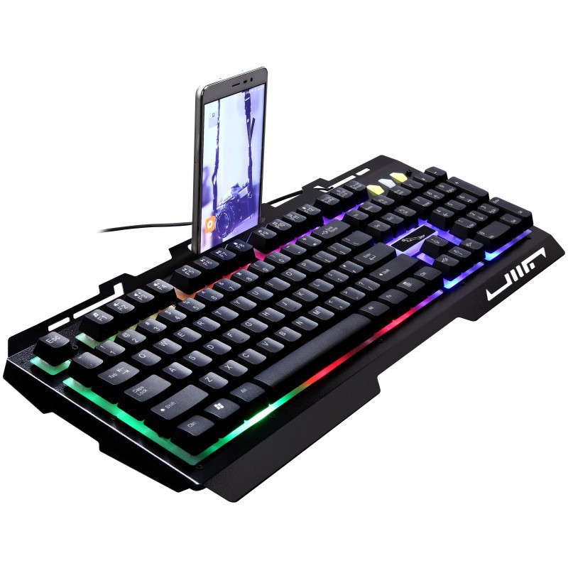 Zhuiguangbao G700 keyboard wired USB keyboard laptop desktop universal game metal internet cafe glowing keyboard