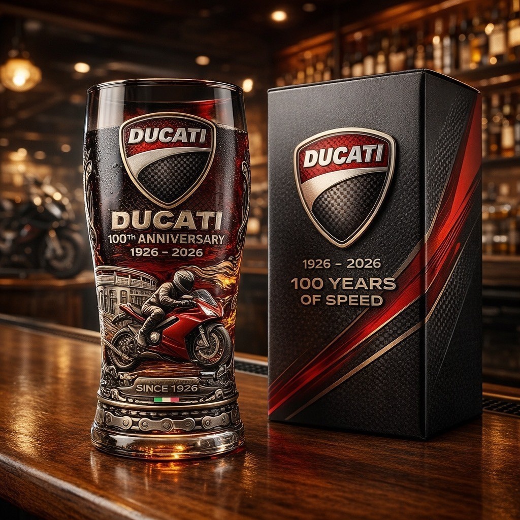 Independent site Ducati 100th anniversary pint glass beer mug flag 425ml colored bottle glass bottle