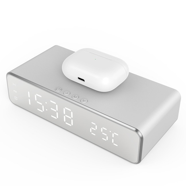 2024 LED Display Bright Surface Thermometer Wireless Charger Multifunctional Desktop Wireless Charger