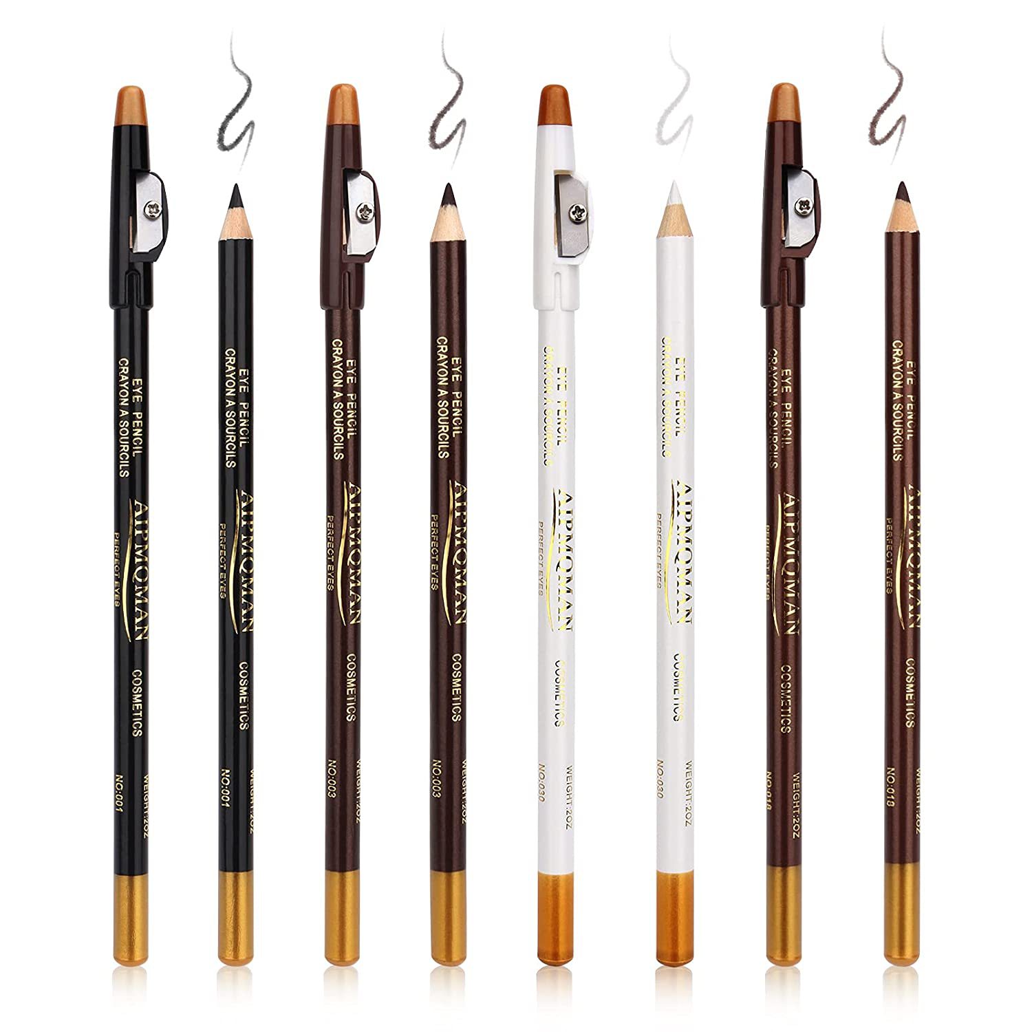 Eyeliner Eyebrow Pencil with Sharpener Beard Pen Mustache Pen Barber Pencil for Hairline and Eyebrow Drawing