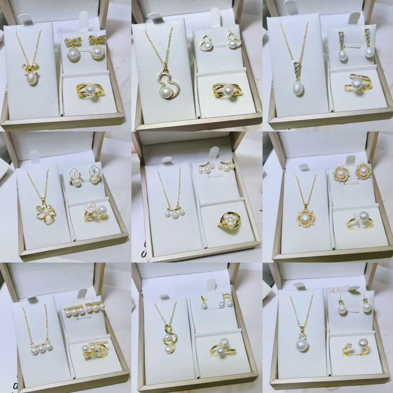 Zhuji Pearl Gold-Plated Summer New Pearl Set Natural Freshwater Pearl Cute Little Animal Earrings Necklace
