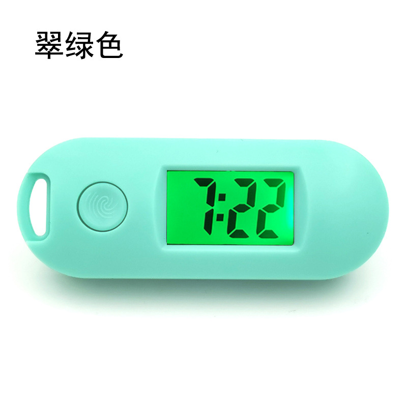 Mini keychain oval luminous wall clock candy color silent digital electronic watch exam hanging clock