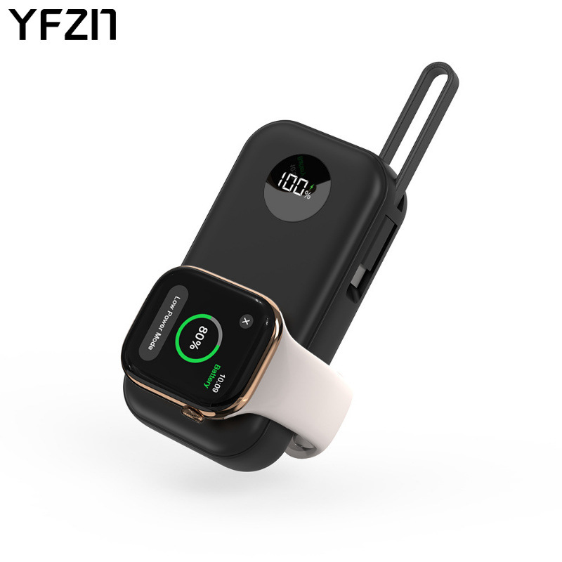 With digital display 3C certified 10000mAh power bank compatible with Apple Samsung Huawei watch 5W charging bank
