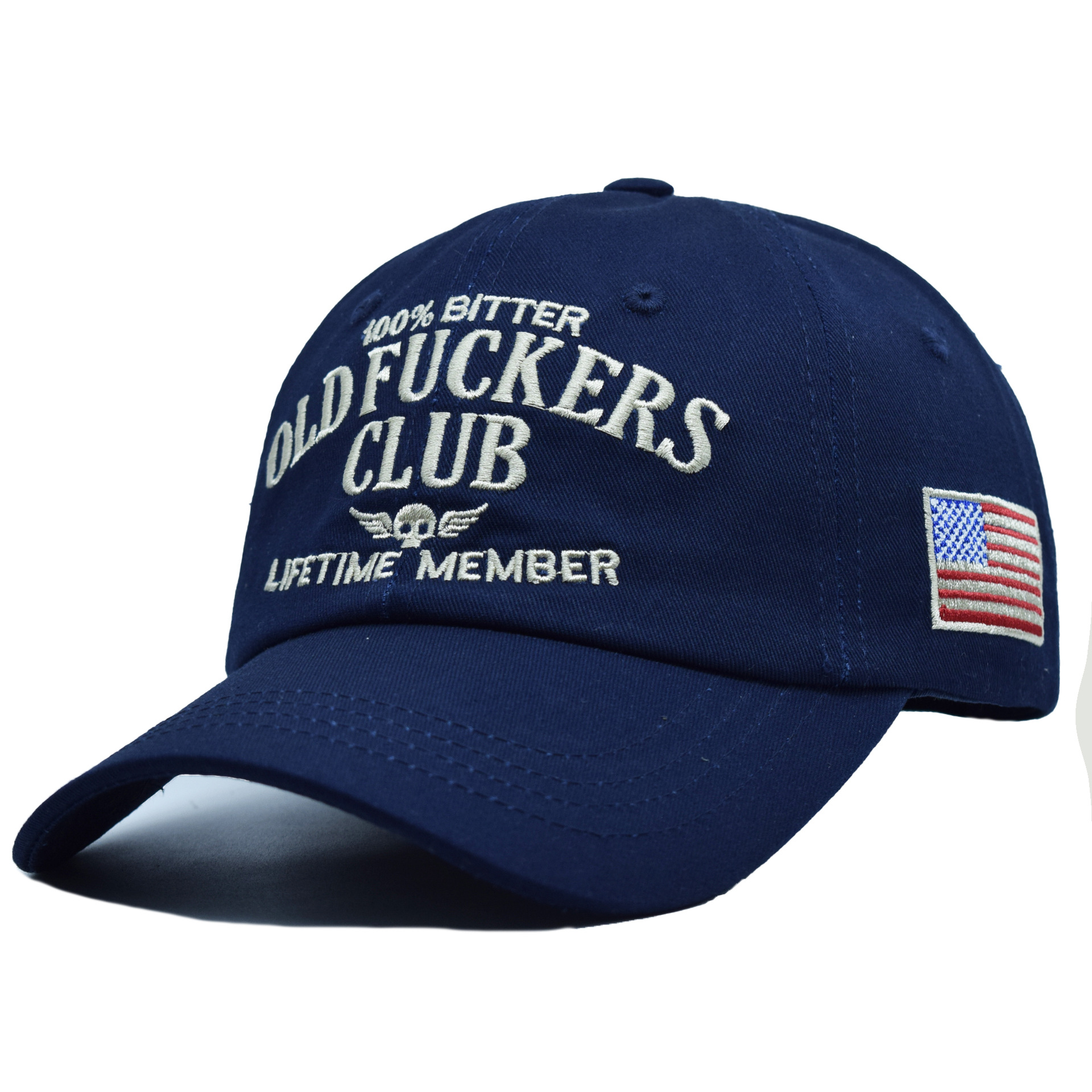 New Pure Cotton Embroidered Hat Old Fuckers Club Baseball Cap