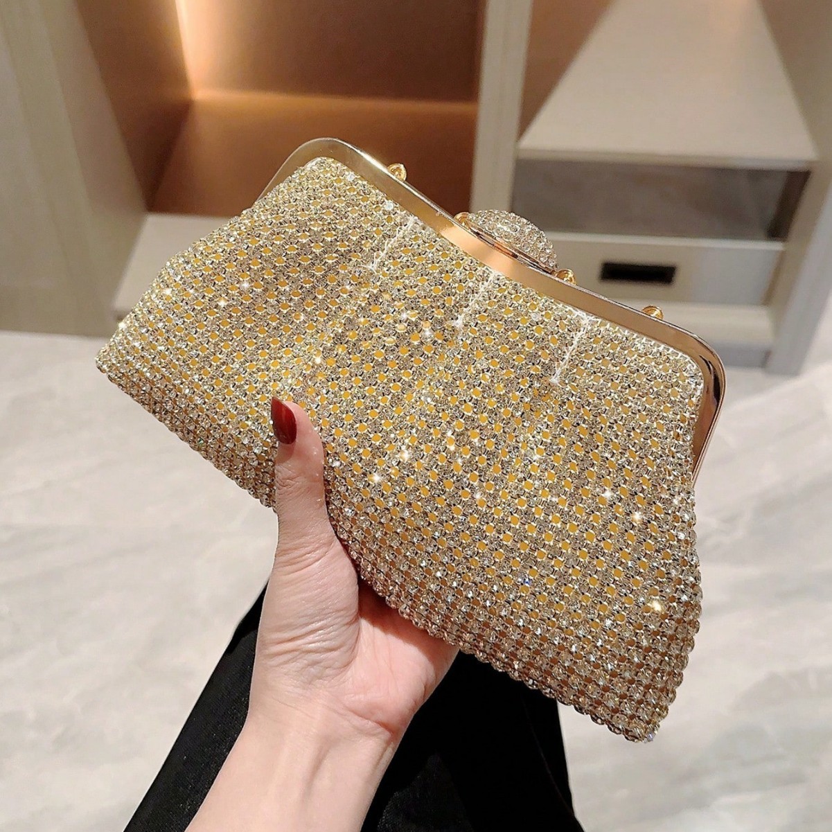 2026 New Luxury Rhinestone Evening Bag Celebrity Clutch Bride Wedding Bag Dress Bag Diamond Banquet Clutch Women