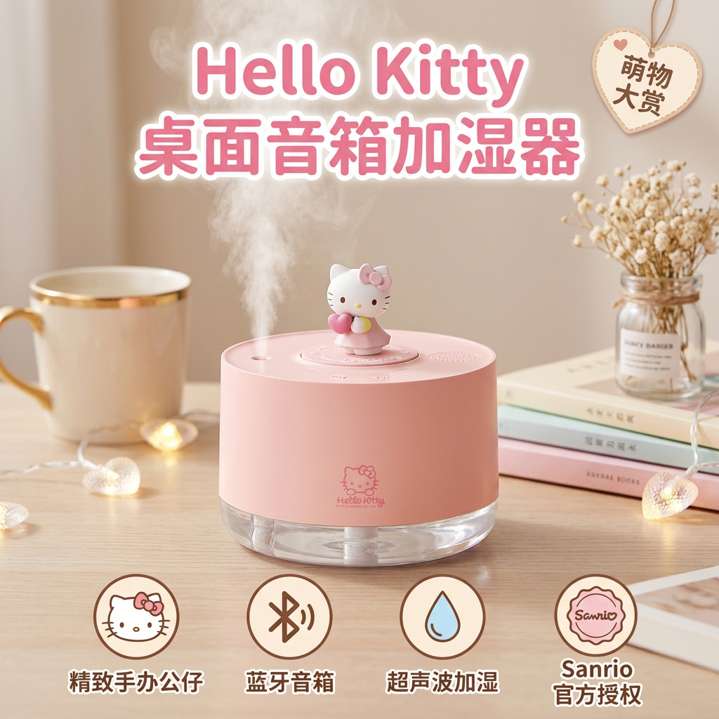 Sanrio Hello Kitty Bluetooth Humidifier Aromatherapy Mini Cute Office Home Desktop Hydrating Spray