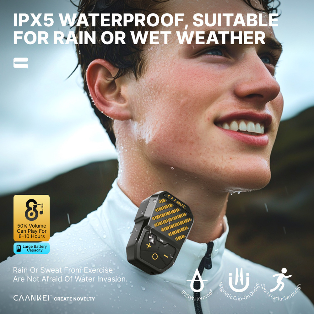 Outdoor sports wireless Bluetooth audio portable wearable clip-on waterproof small mini speaker