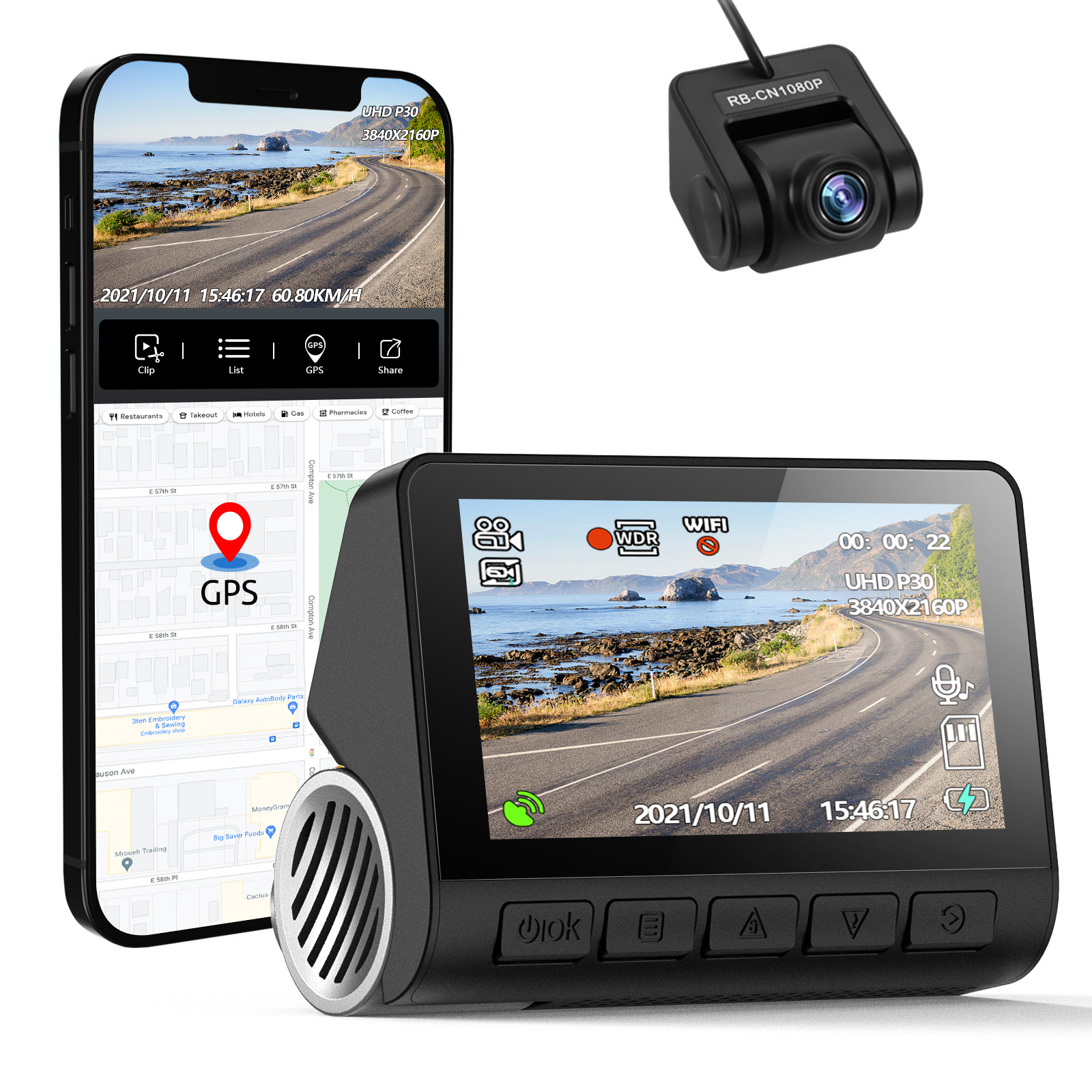 Novatek V55 HD 4K Dash Cam With WiFi With GPS Dashcam A800S Optimized 70mai
