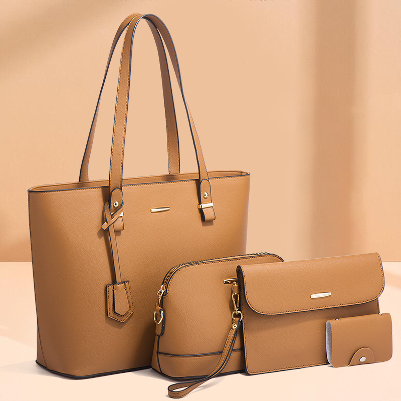 2026 new large capacity four-piece handbag, simple mother-child bag, shoulder crossbody bag for women