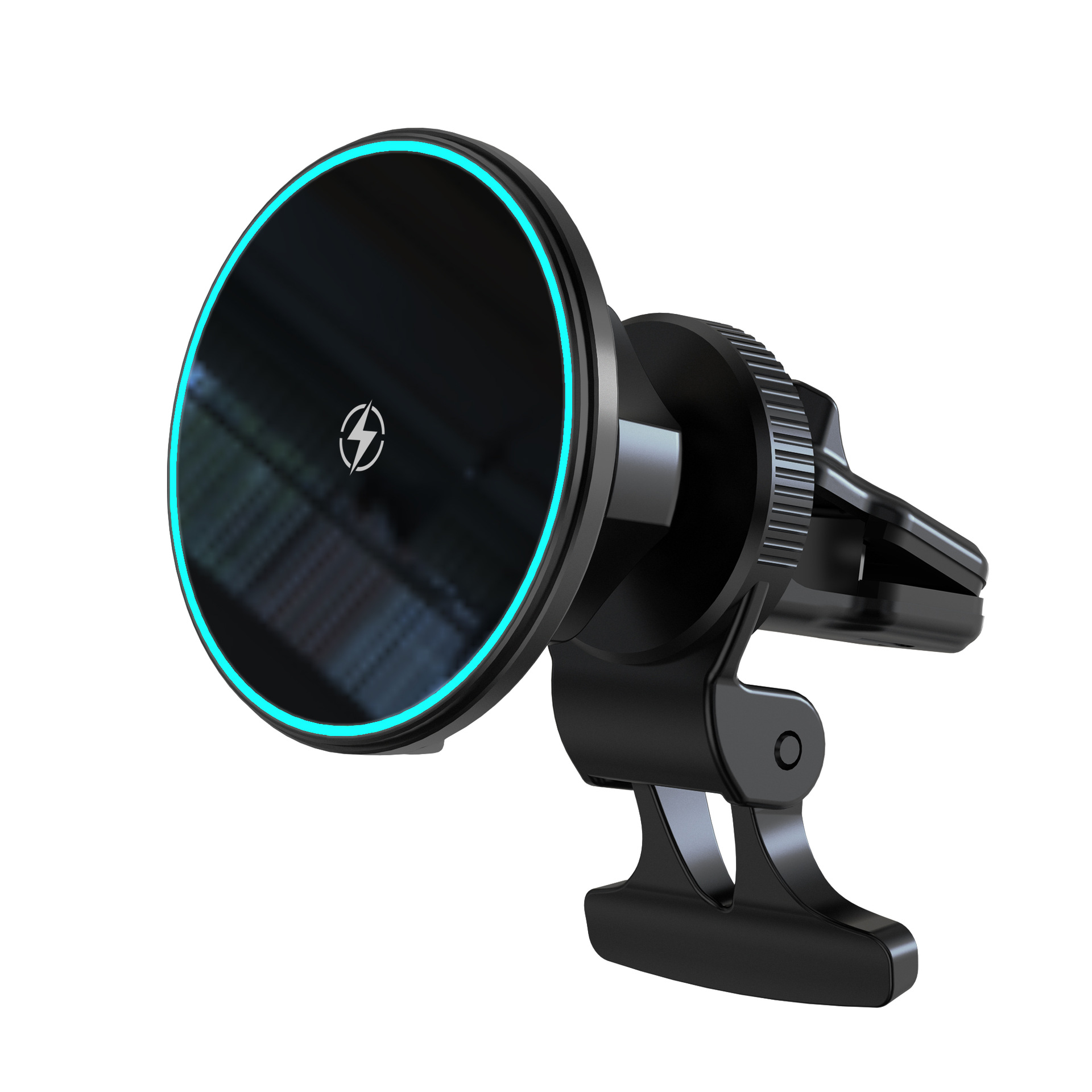 New magnetic car wireless fast charging phone mount RGB running light strong magnetic car magnetic wireless charger