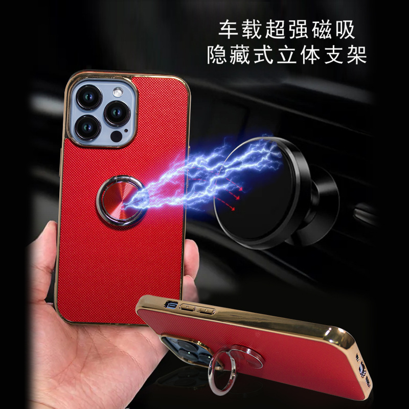 Applicable Apple 13 phone case iPhone 12 Pro Max electroplated magnetic anti-drop ring bracket 13 Pro full wrap