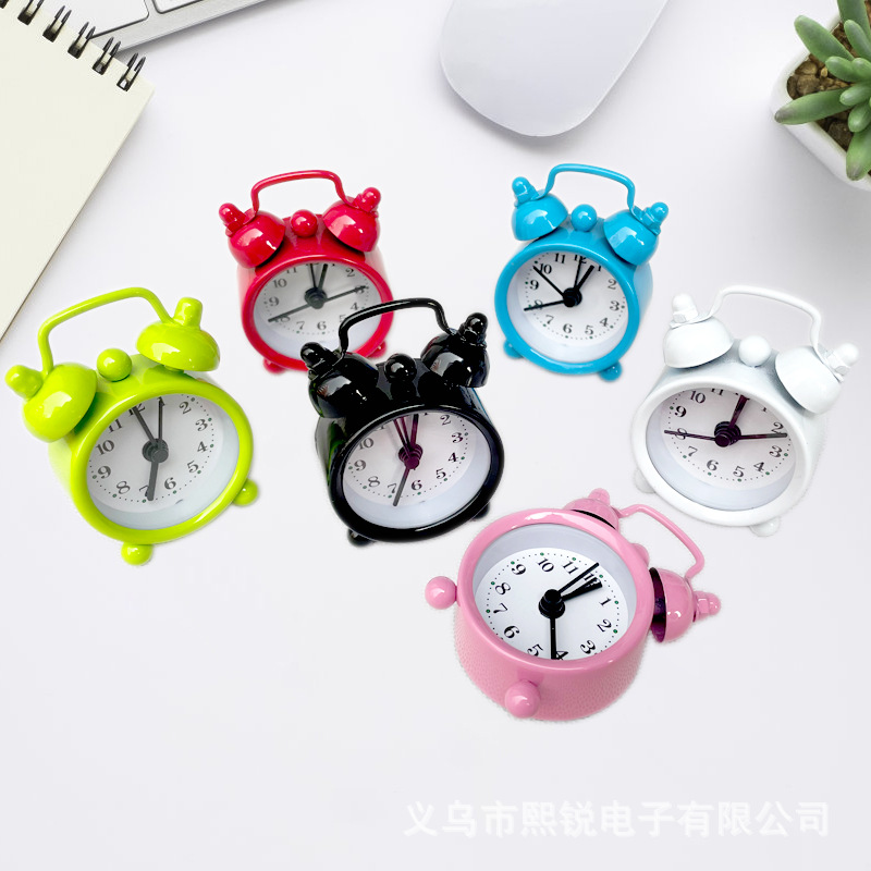 Novelty Mini Metal Small Alarm Clock Student Children Study Alarm Clock Customizable with Logo