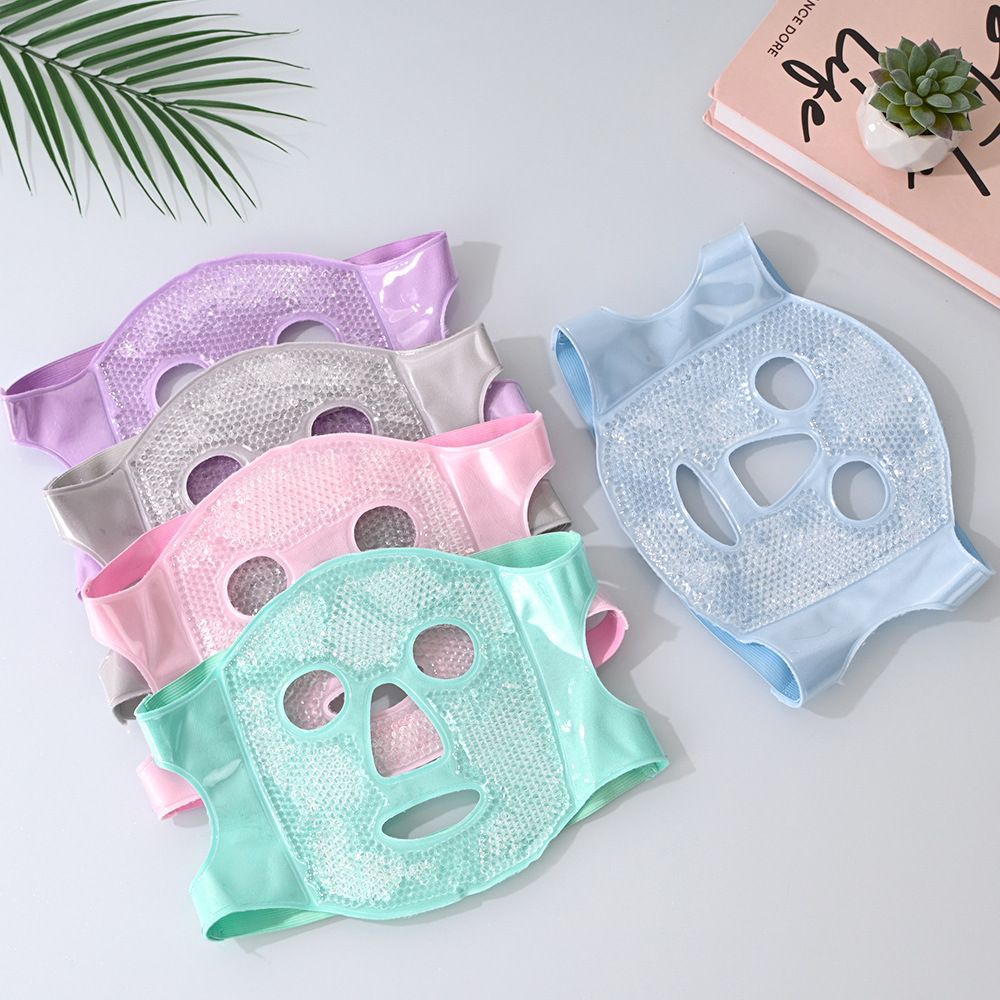 Ice compress mask, ice compress eye mask, ice pack for face, postoperative recovery hot compress, full face cooling, ultra-soft face mask