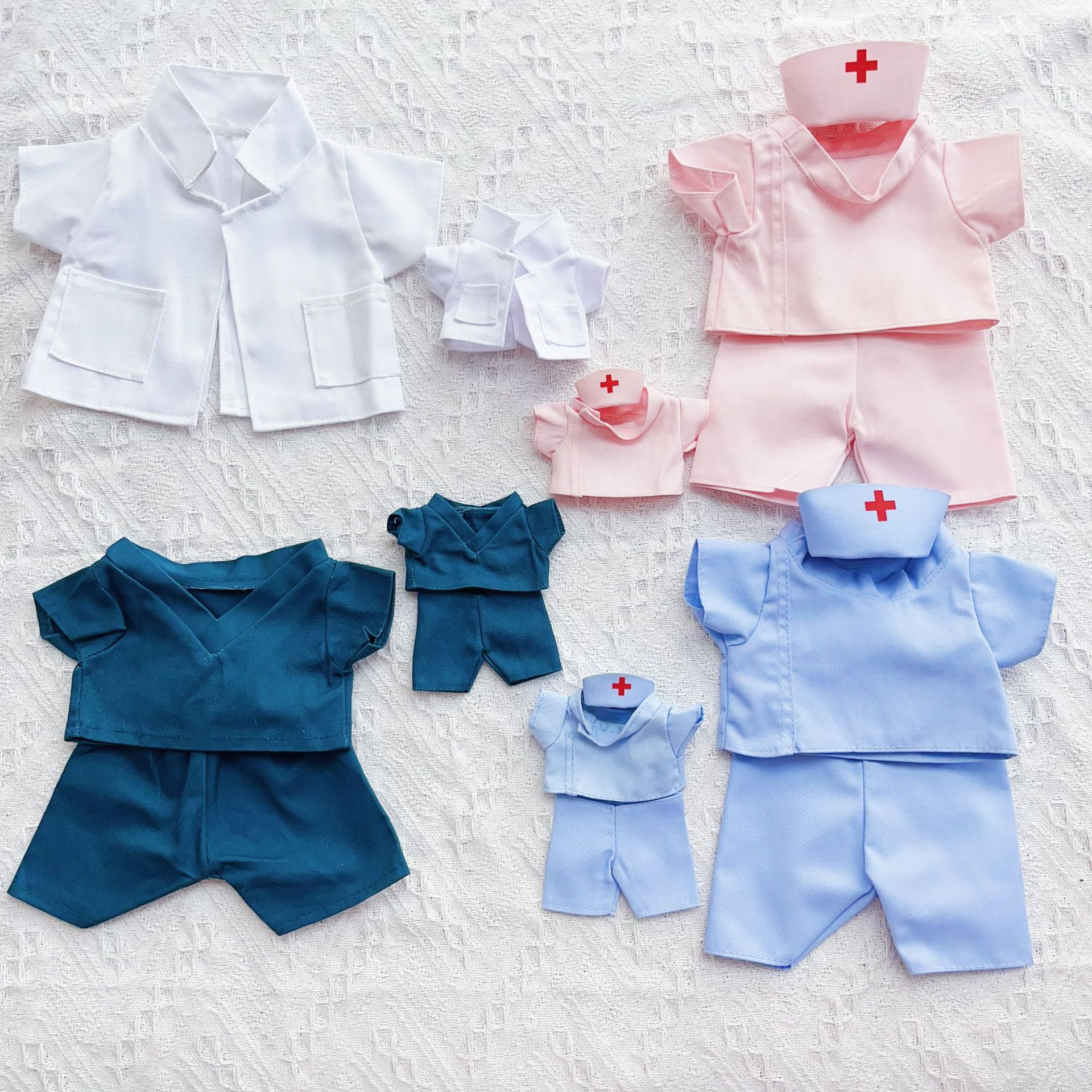 Medical Bear Doll Clothes Doctor White Coat Surgical Gown Nurse Uniform Dress Up Nurse's Day Gift Doll