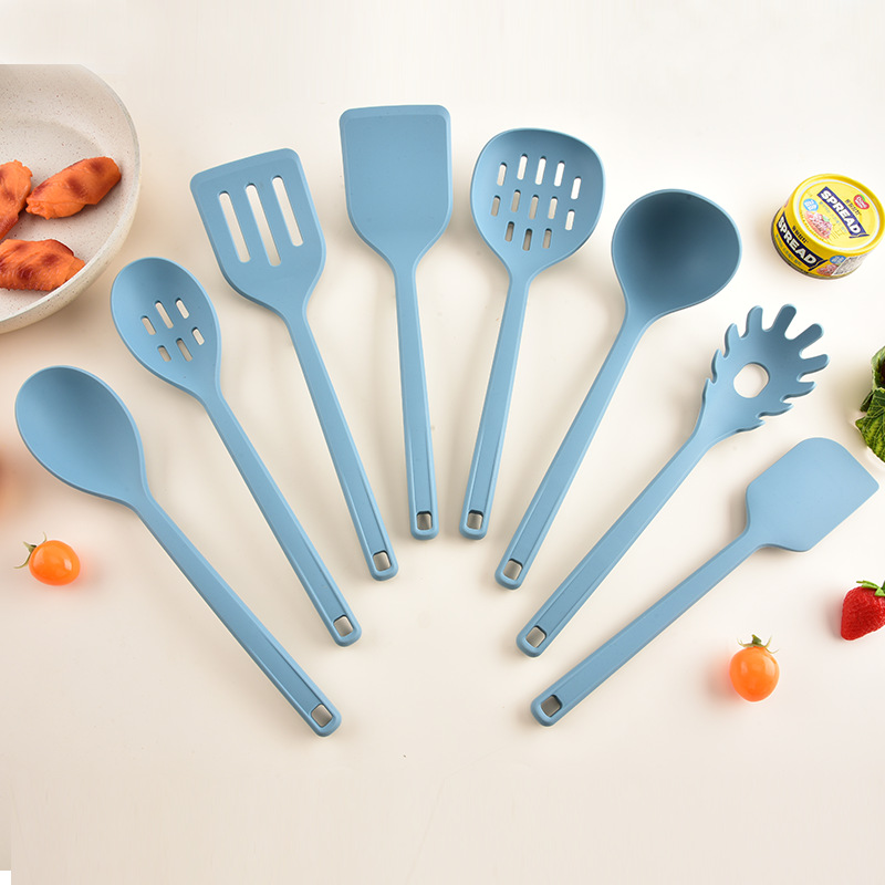 New household silicone cooking spatula spoon set frying spatula soup spoon kitchen silicone cookware 8-piece set