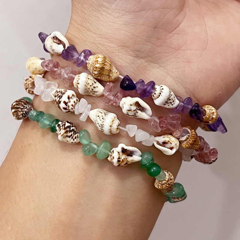 Rongshang Accessory Natural Crushed Stone Conch Bracelet Beach Leisure Shell Hand Ornament Bracelet