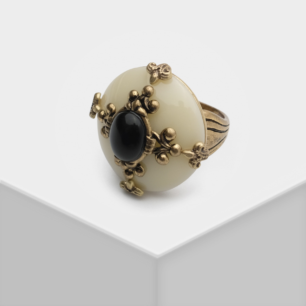 European Series Natural Agate Ring for Men and Women Vintage Export Ring
