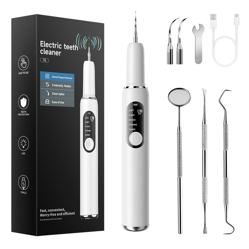 Cross-border ultrasonic teeth cleaner for removing plaque an