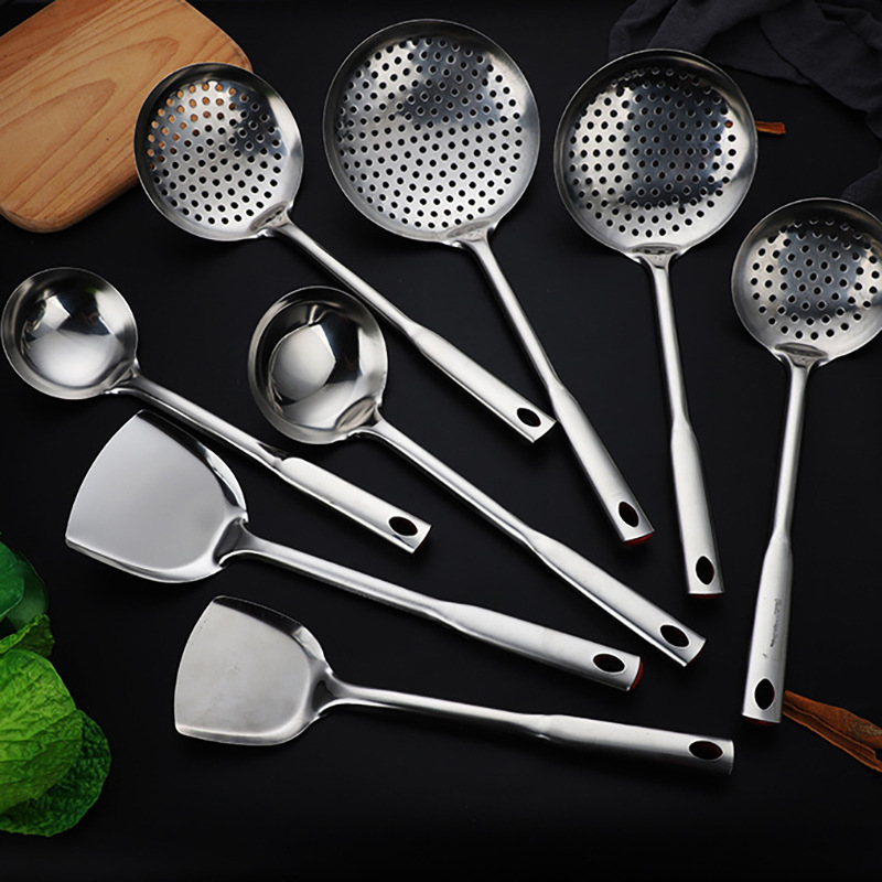 Stainless steel spatula kitchen utensil set for home kitchen, cooking spatula, soup spoon, large slotted spoon, kitchen tools