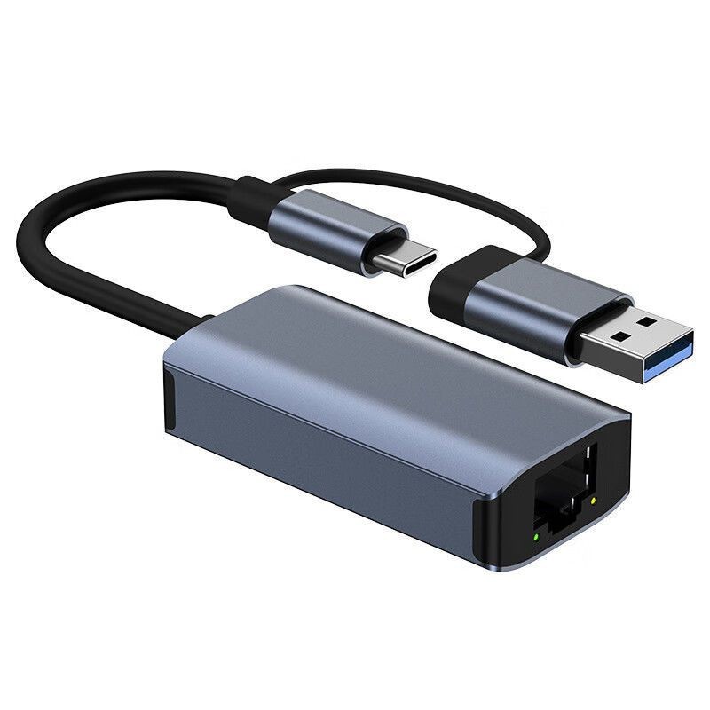 2.5G Gigabit Ethernet USB/Type-C to Ethernet Port Computer Phone Tablet Wired Network Card Universal
