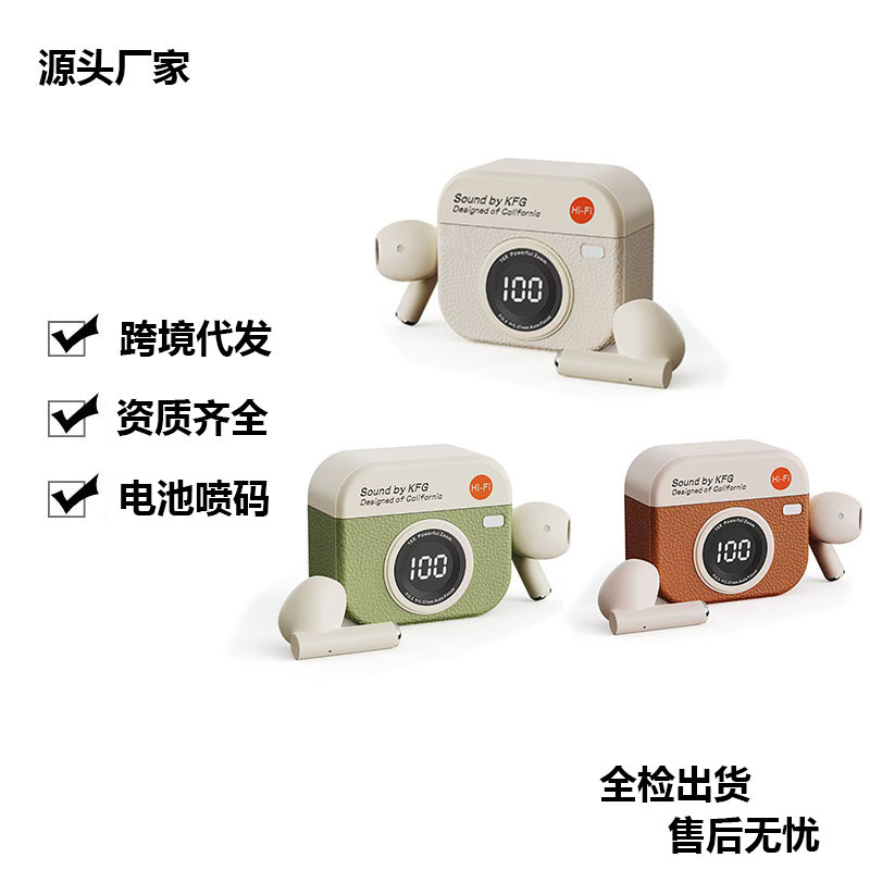 Q86 Wireless Bluetooth Headset Camera Large Digital Display In-ear Headset Sports Game Noise Reduction Ultra-long Standby