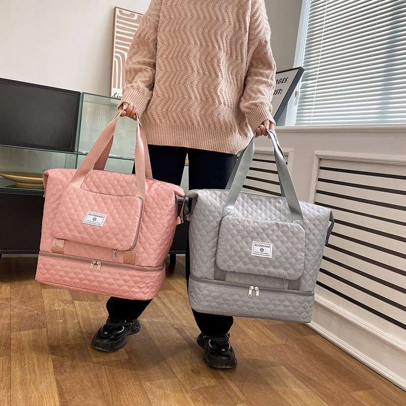 Waterproof Foldable Travel Bag with Wet-Dry Separation, Yoga Fitness Bag, Can Be Used on Trolley, Shoulder Sports Bag