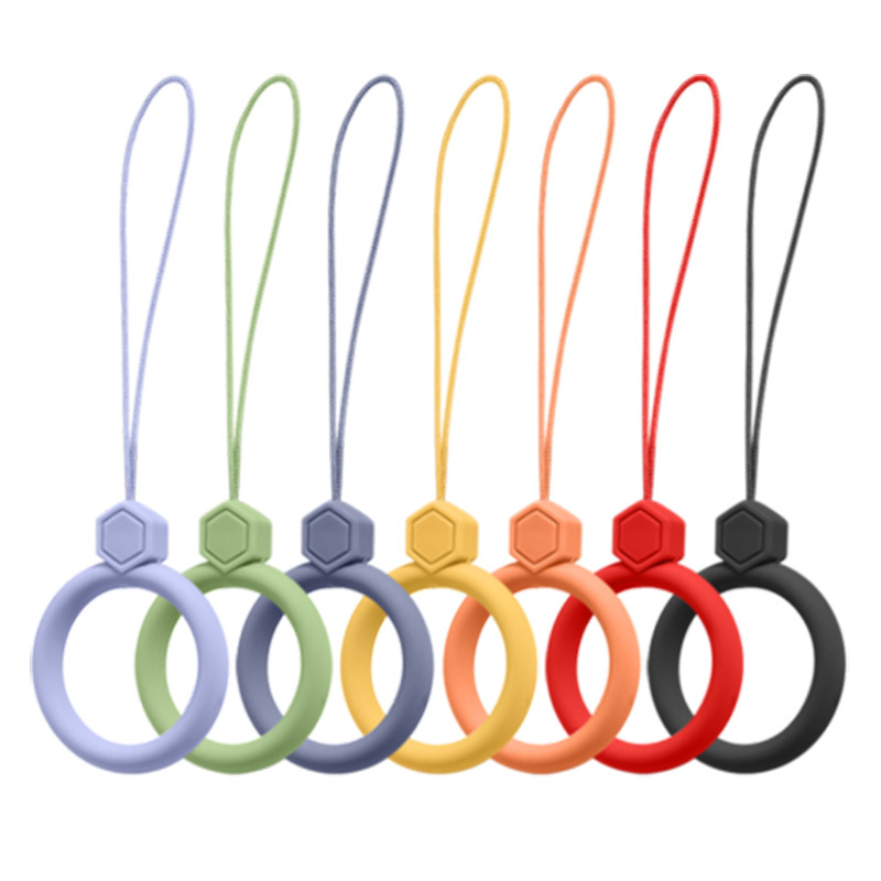 Silicone Fan Lanyard Gem Silicone Ring Lanyard Earphone Case Silicone Pendant Liquid Silicone Lanyard