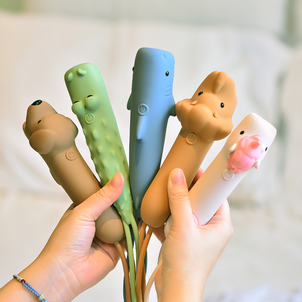 Animal Silicone Flashlight USB Charging Portable Children's Cartoon Cute Shape Two-Gear Handheld Light