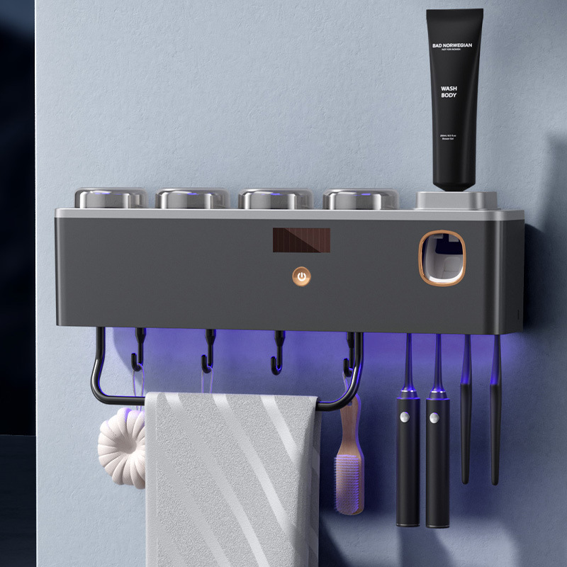 Cup and toothbrush simultaneous sterilizer smart sterilization toothbrush holder wall-mounted multifunctional sterilizer UV sterilization
