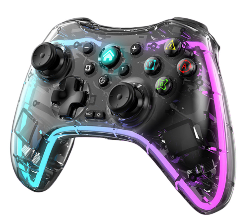 Switch handle transparent cool light Bluetooth game handle Android iOS computer Tesla game handle