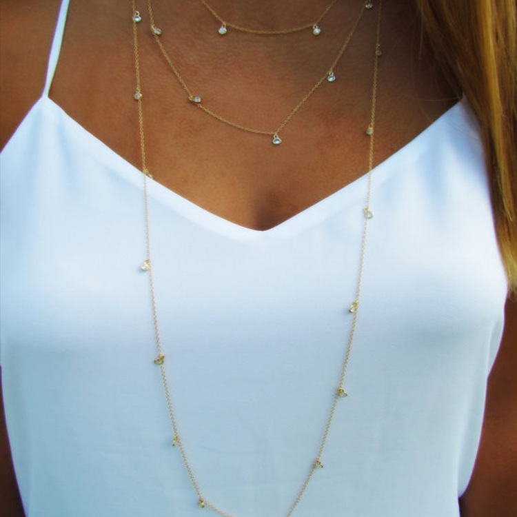 Accessories Simple Long Sweater Chain Exaggerated Lasso Y Necklace XL0170