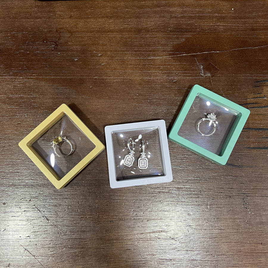 Velvet packaging 8.2*8.2 silver polishing cloth packaging gift box ring necklace earring box adjuster