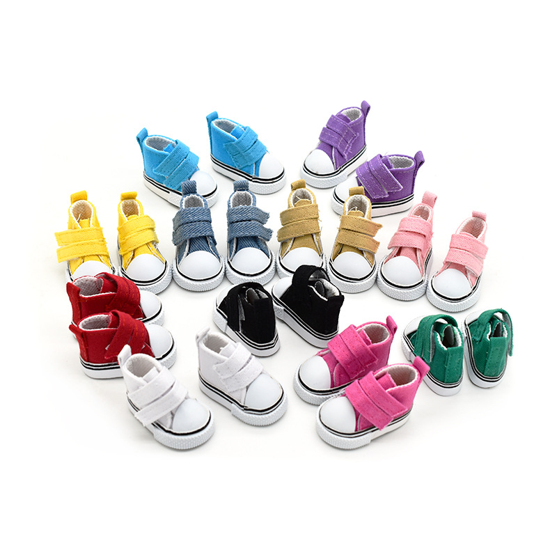 5cm Canvas Shoes Doll BJD 6-Point Velcro Canvas Shoes 20CM Cotton Doll Accessories