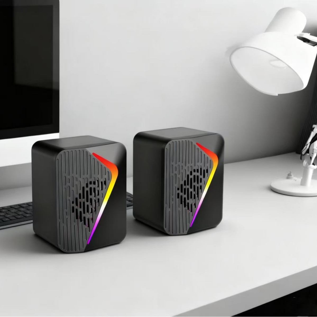 New wired desktop computer small speaker home desktop notebook glowing subwoofer speaker