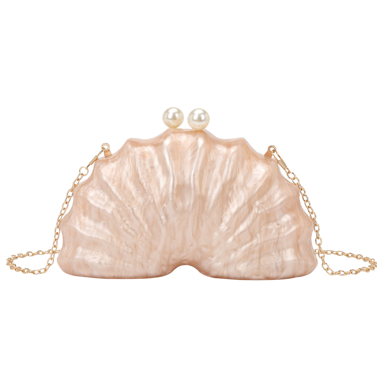2024 New Women's Evening Bag Irregular Shell Acrylic Bag Wedding Evening Clutch Bag