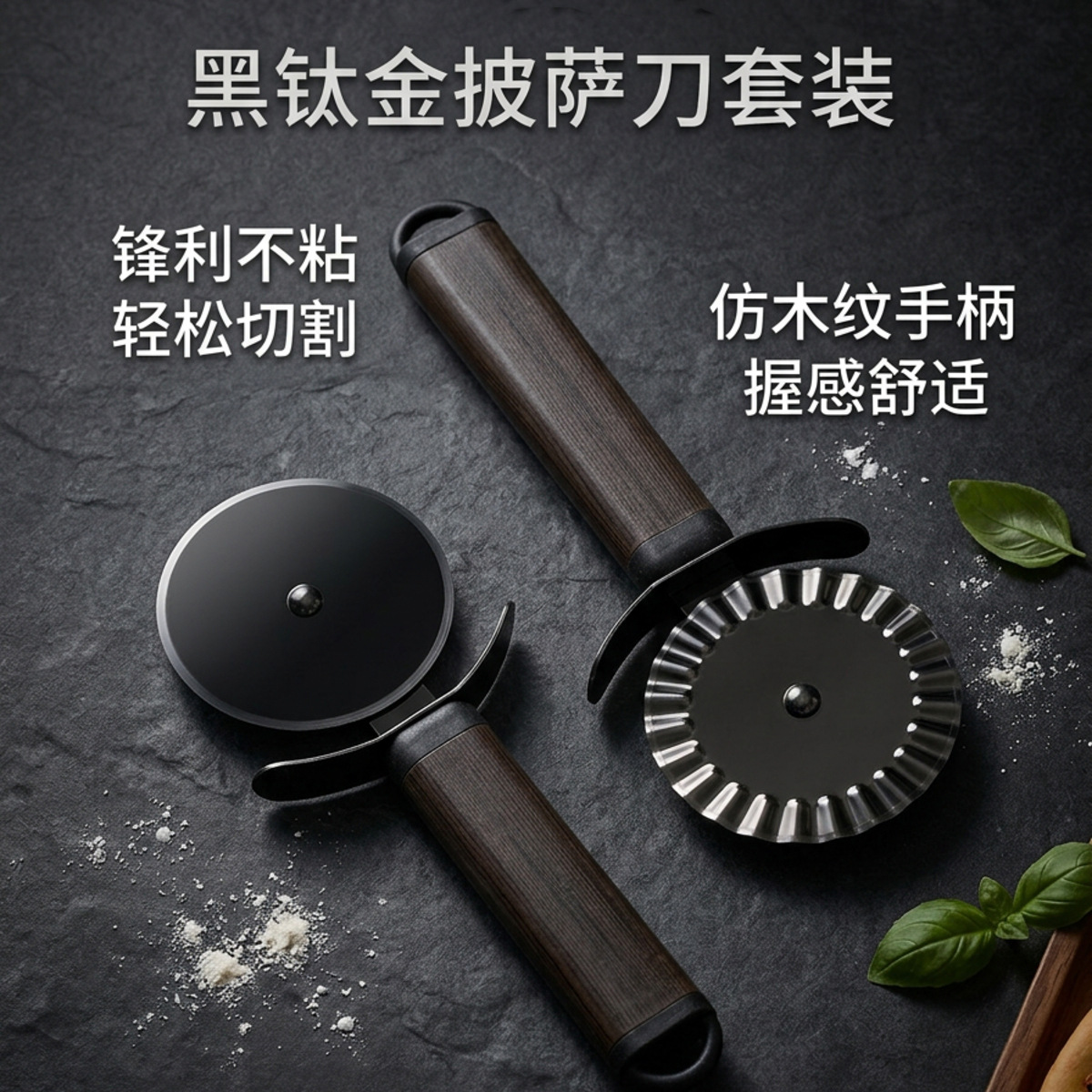 Stainless steel pizza cutter single wheel pizza cutter puff pastry double wheel pizza decorative cutting knife rolling cutter baking tool