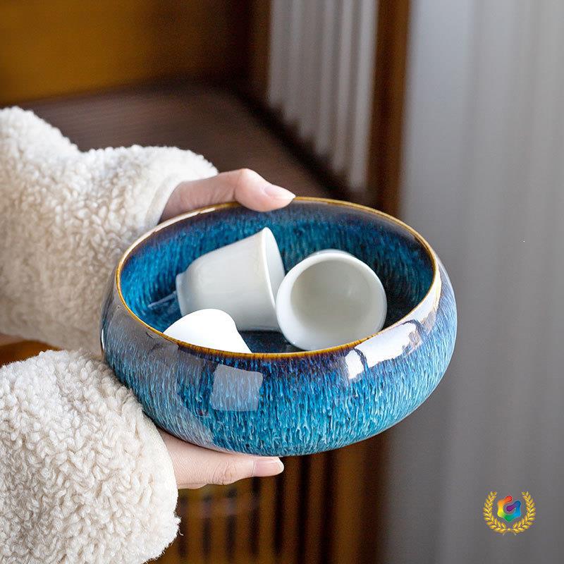Large tea wash basin, extra large brush washer, water basin, tea bowl, ceramic Kung Fu tea set accessories, tea ceremony accessories, home tea tray