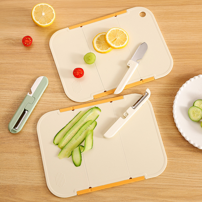 Kitchen Cutting Board Household Chopping Board Set Three-Fold Small Cutting Board Fruit Knife Outdoor Camping Chopping Board Set