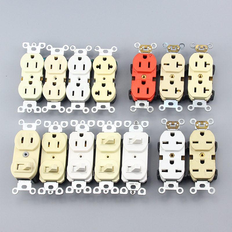 Central and South America American wall socket American standard power socket American standard wall switch ABS panel brass fittings