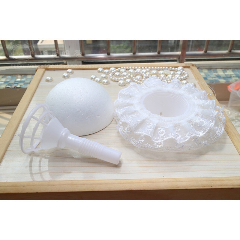 Flower Holder Hemisphere DIY Foam to Handle cm Material Bride 20 Hand Bouquet Lace Optional 10cm Making Lace