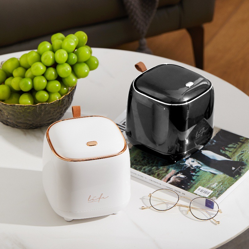 Wind Desktop Press Trash Can Living Room Bedroom Office Desk Storage Double Layer Small Wastebasket