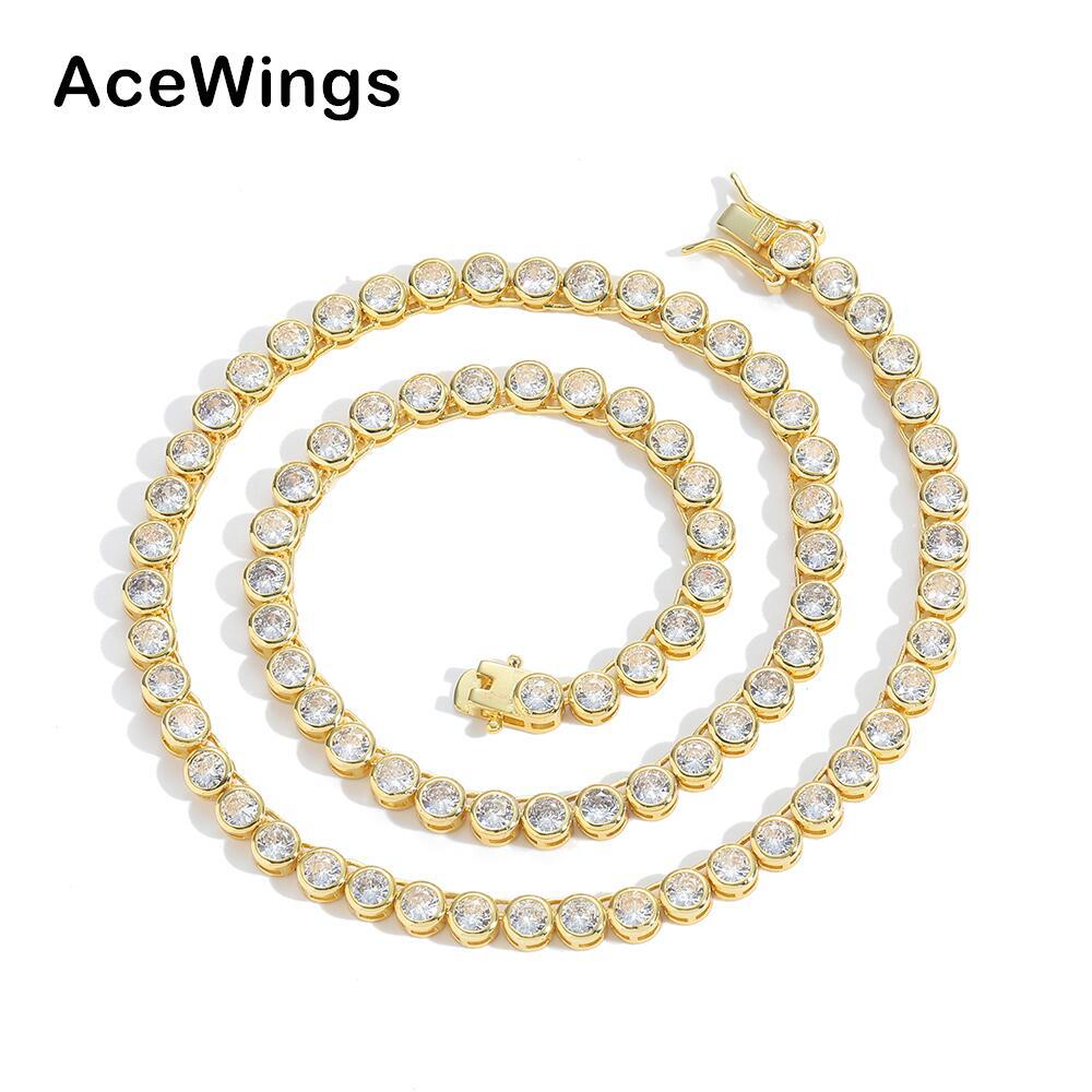 3mm 4mm 5mm bezel-set tennis chain hip-hop jewelry choker necklace layered new full bezel tennis bracelet