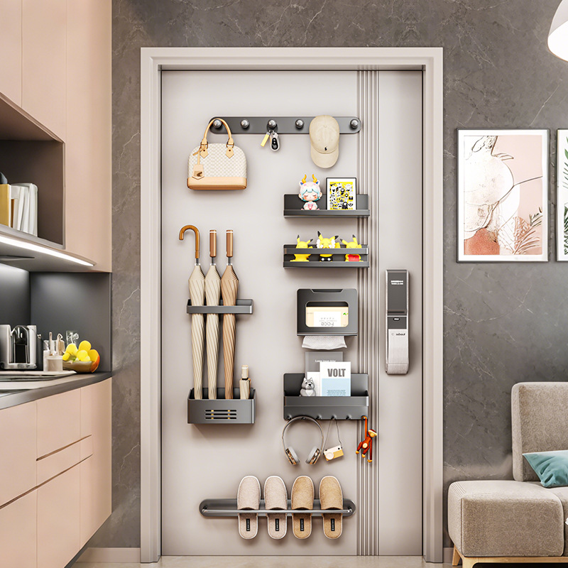Magnetic Storage Rack Entry Door Security Door Refrigerator Magnet Wall Hook Umbrella Seasoning Rack