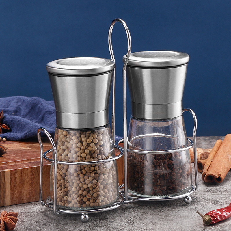 304 stainless steel pepper grinder manual grinding bottle freshly ground crushed sea salt Sichuan pepper granules seasoning bottle