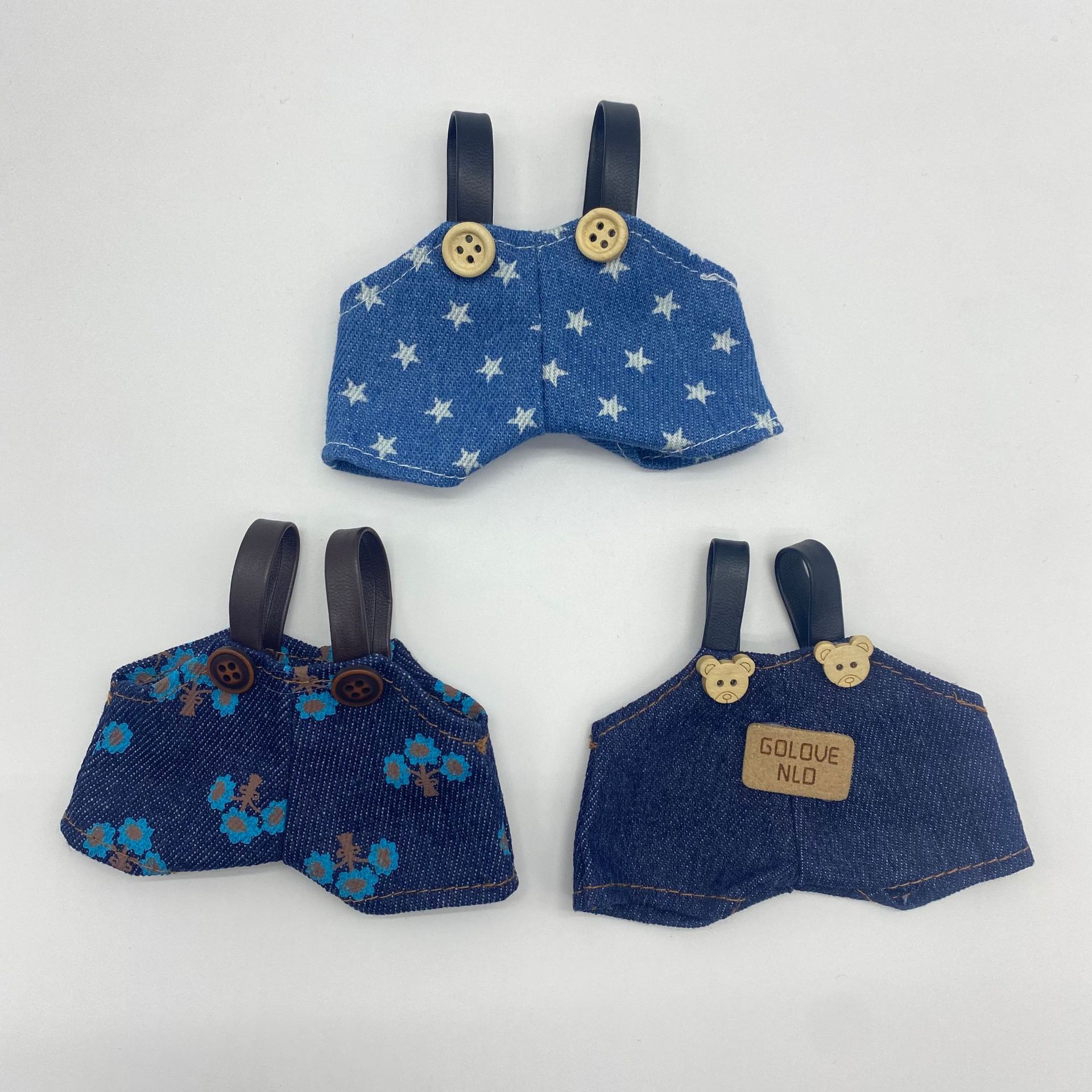 12-point doll clothes 10cm pendant doll clothes 15cm Wallace and Gromit doll denim overalls cotton doll pants