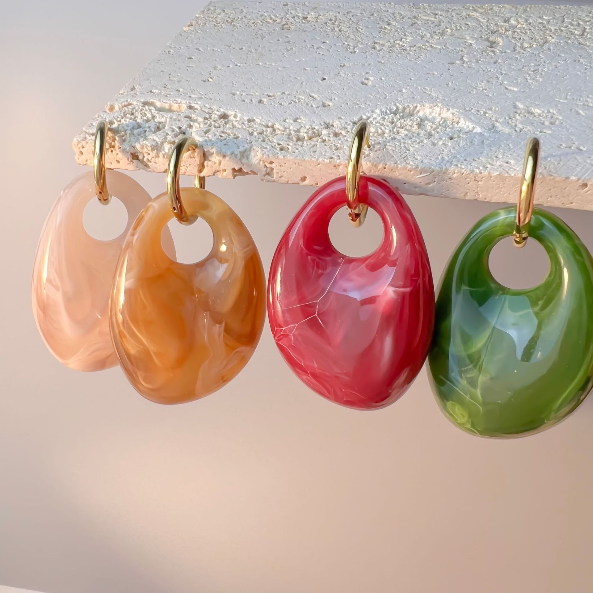 Stainless Steel Earrings, Irregular Resin Earrings, Earring Accessories